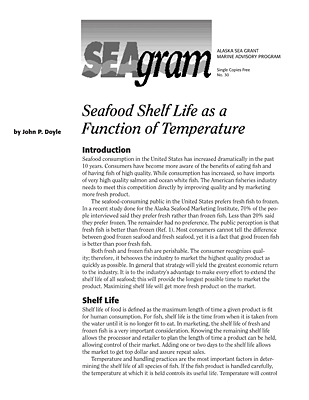 Seafood Shelf Life as a Function of Temperature