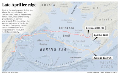 ice edge of the Bering Sea from 1970s to present