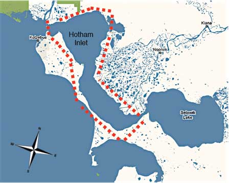 map of Hotham Inlet including Kotzebue