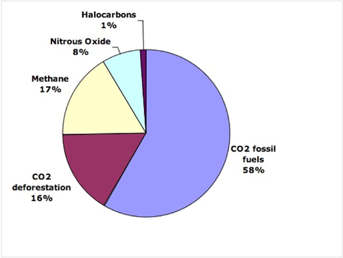 pie chart of green house gases in the atmosphere