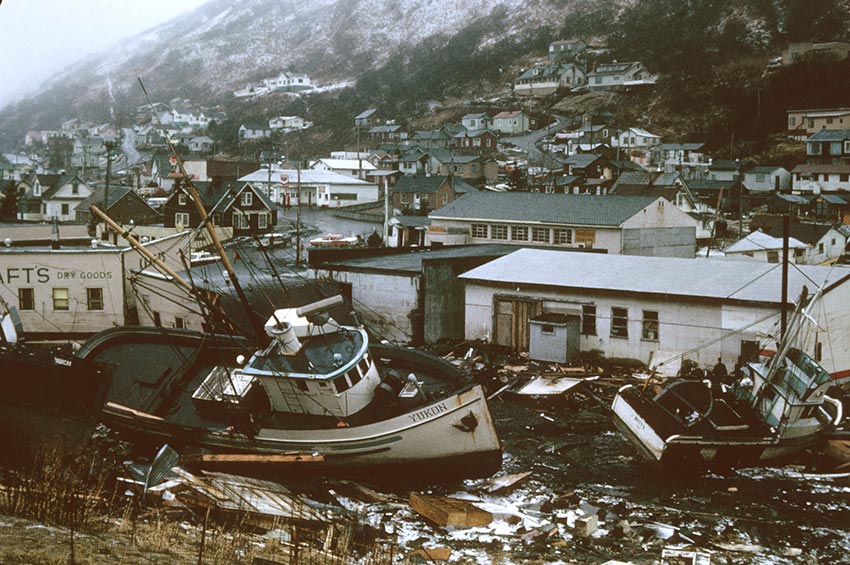 damage from the 1964 Alaska Earthquake